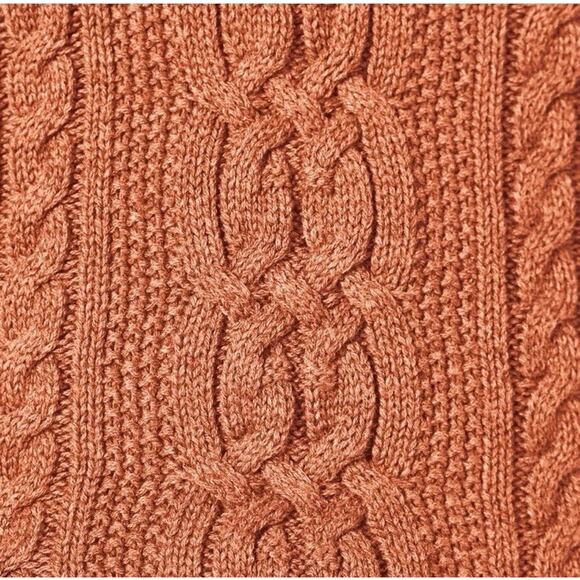 Amazon Essentials Fisherman Cable Knit Sweater Womens Plus Size 3X Clay Rust NEW - Picture 4 of 6